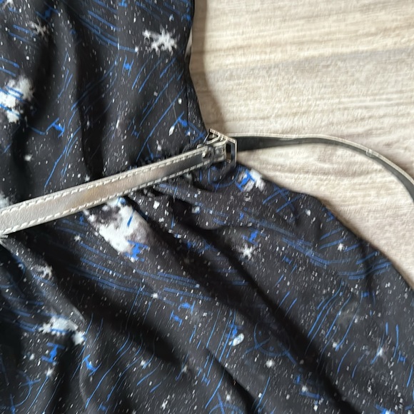Blue and Black Star Wars Dress with tie fighters and silver belt - Picture 3 of 8